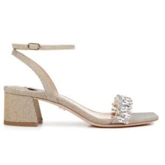 Badgley Mischka Harlow Ankle Strap Block Heel (Platino Gold) - Picture 8 of 9